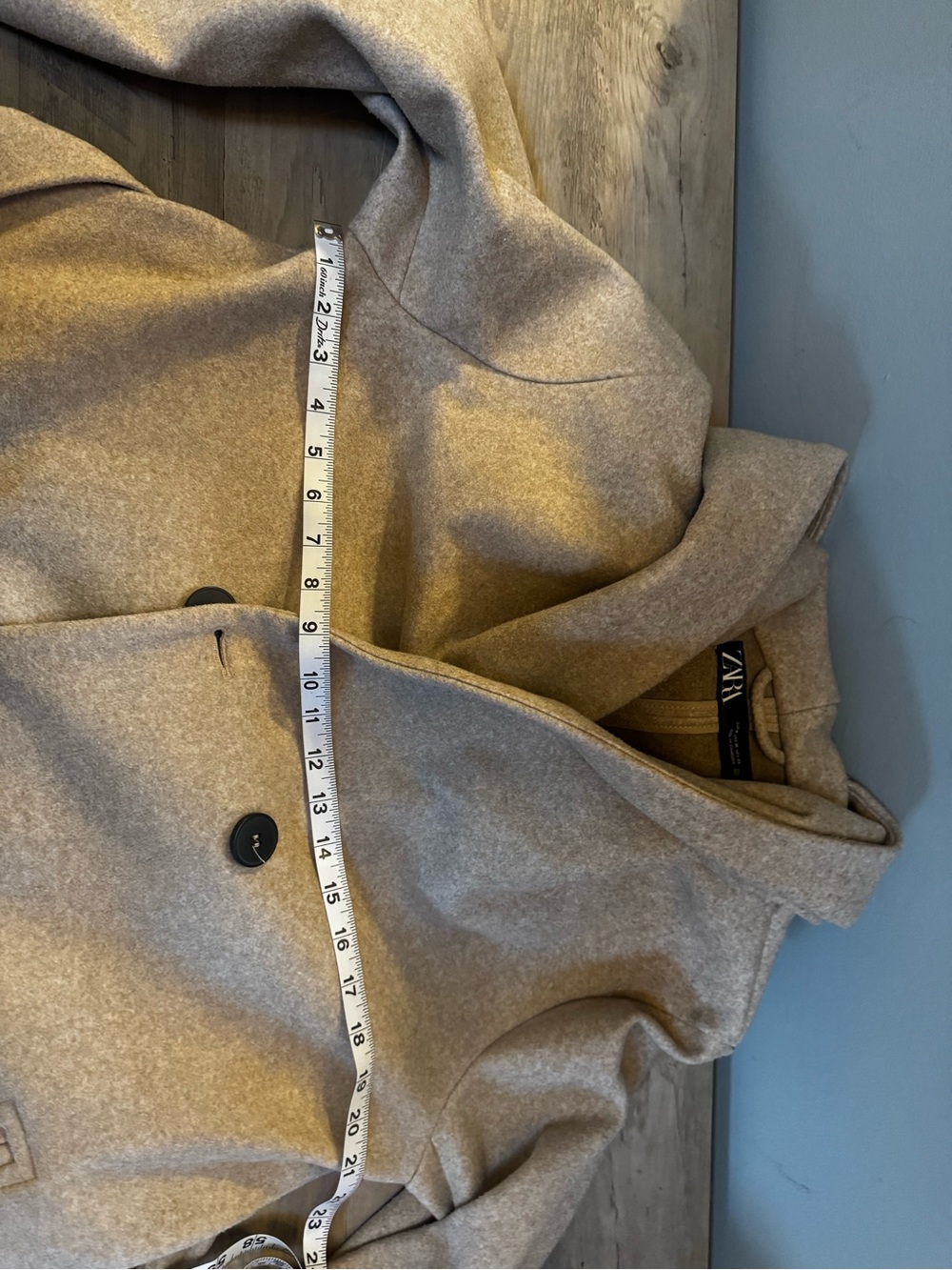 Zara Cream Belted Trench Coat with Hood - Picture 5 of 5